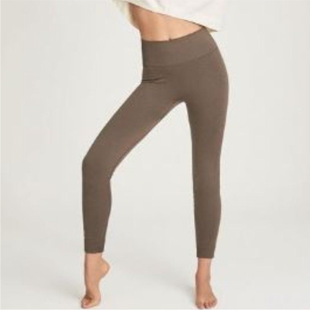 Reiss Taupe Ribbed Leggings